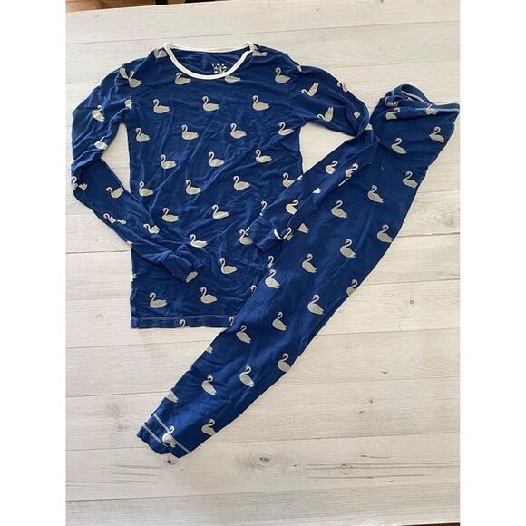 kickee pants kickee kids‎ swan pajamas size 12 - Picture 1 of 10